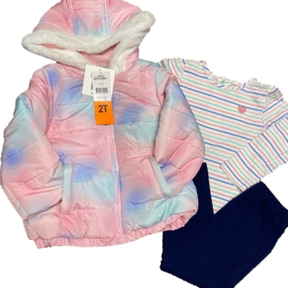 Little Me Girls Jacket Shirt Pants Set Size 2T NWT